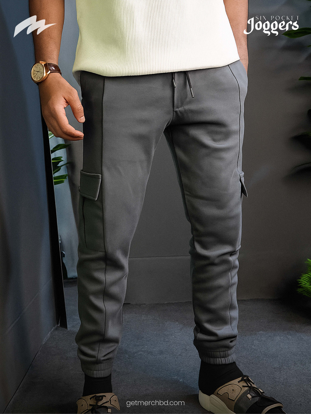 6 Pocket Cargo Jogger - Charcoal
