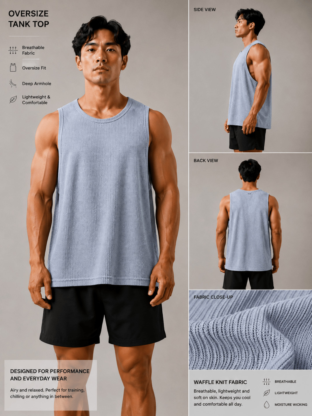 Ice Blue - Oversize Tank Top