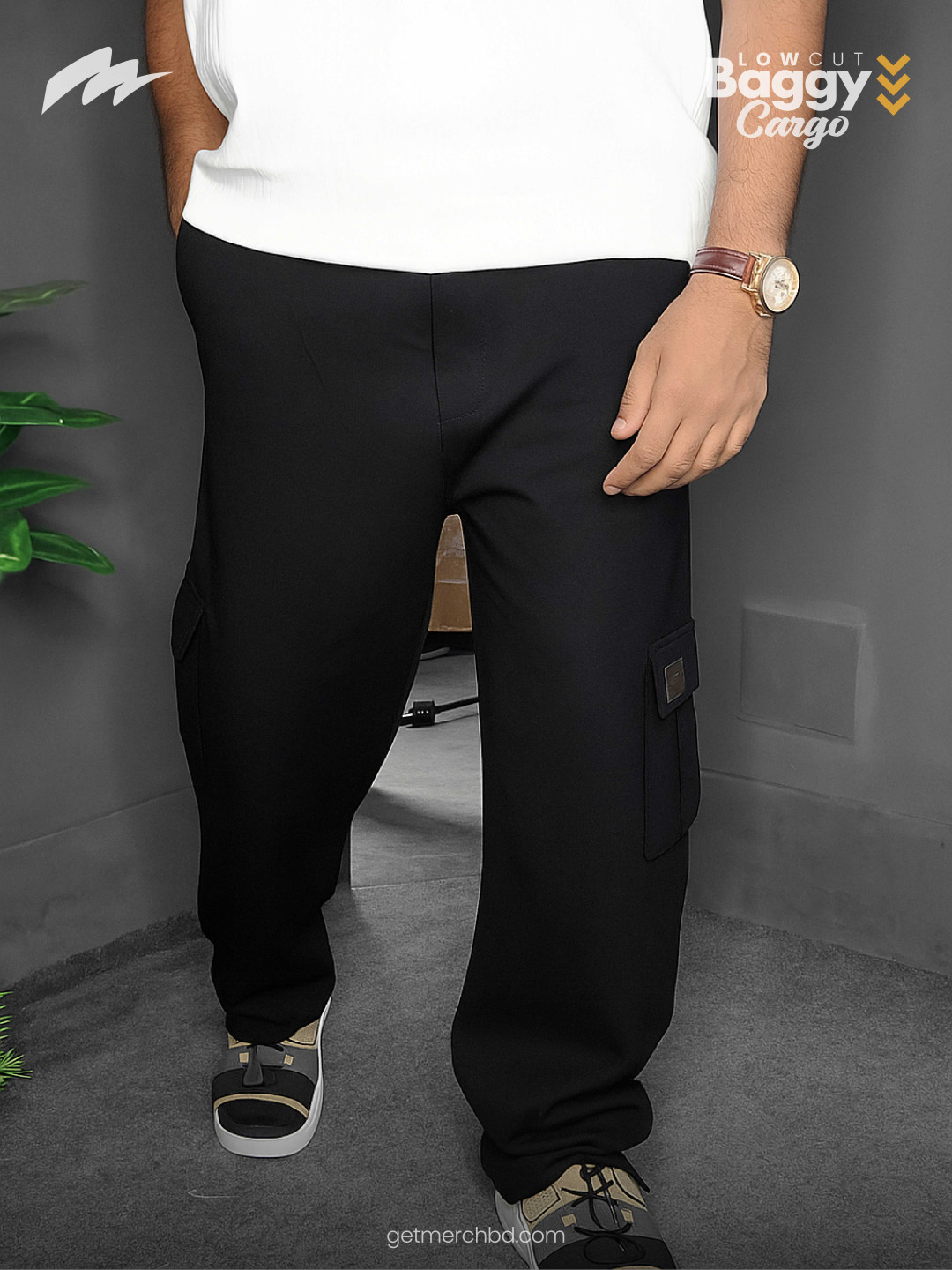 Low Cut Cargo Baggy (5 pocket)  - Black