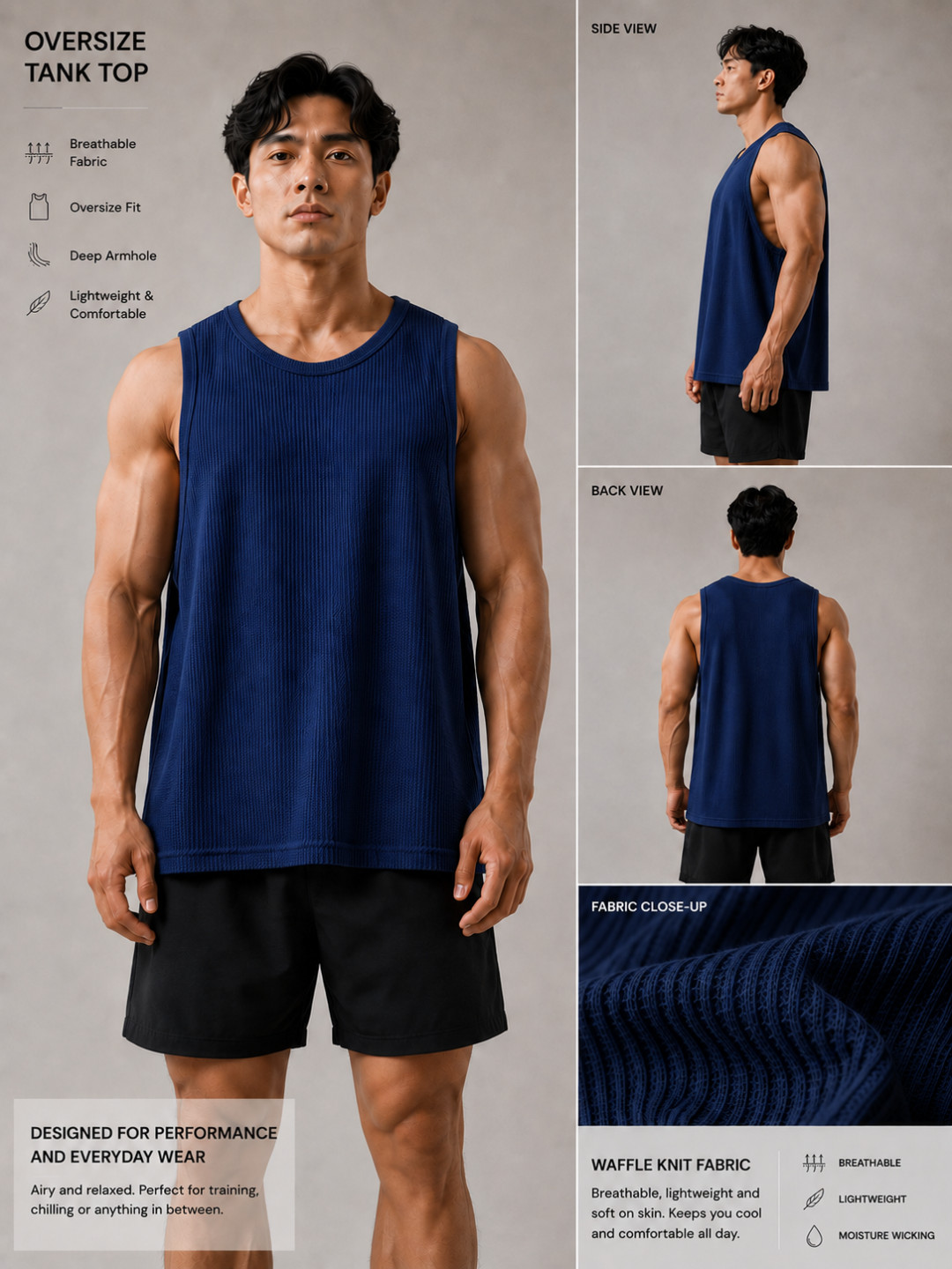 Navy - Oversize Tank Top