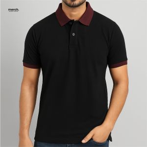 BLACK - Contrast Fashion Polo
