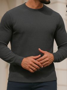 Charcoal - Waffle Full sleeve Tees