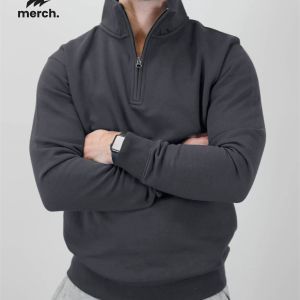 HALF ZIP SWEATSHIRT - CHARCOAL