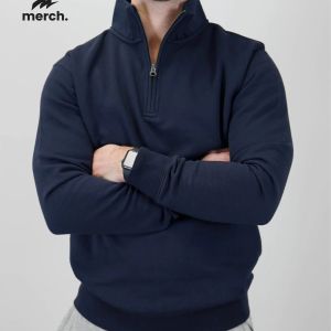 HALF ZIP SWEATSHIRT - NAVY BLUE