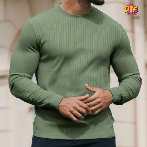 OLIVE - Full Sleeve Rib T-Shirt