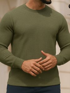 Olive - Waffle Full sleeve Tees