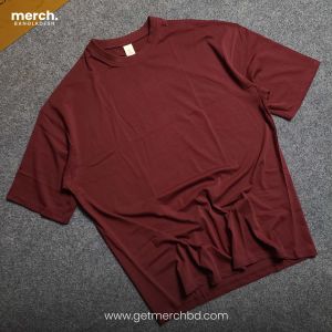 Oversized Drop Shoulder T-shirt - Maroon