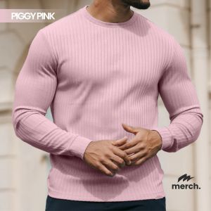 PIGGY PINK - Full Sleeve Rib T-Shirt