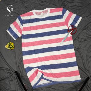 STRIPE T-SHIRT - Pink-Blue
