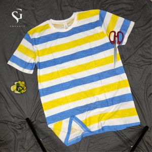 STRIPE T-SHIRT - Yellow-Blue